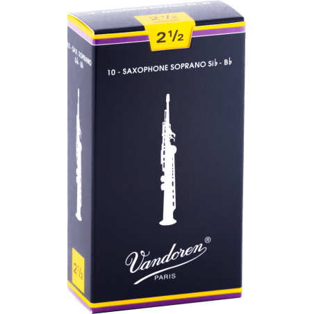 Boîte De 10 Anches VANDOREN Traditional Force 2.5 Saxophone Soprano - Macca Music