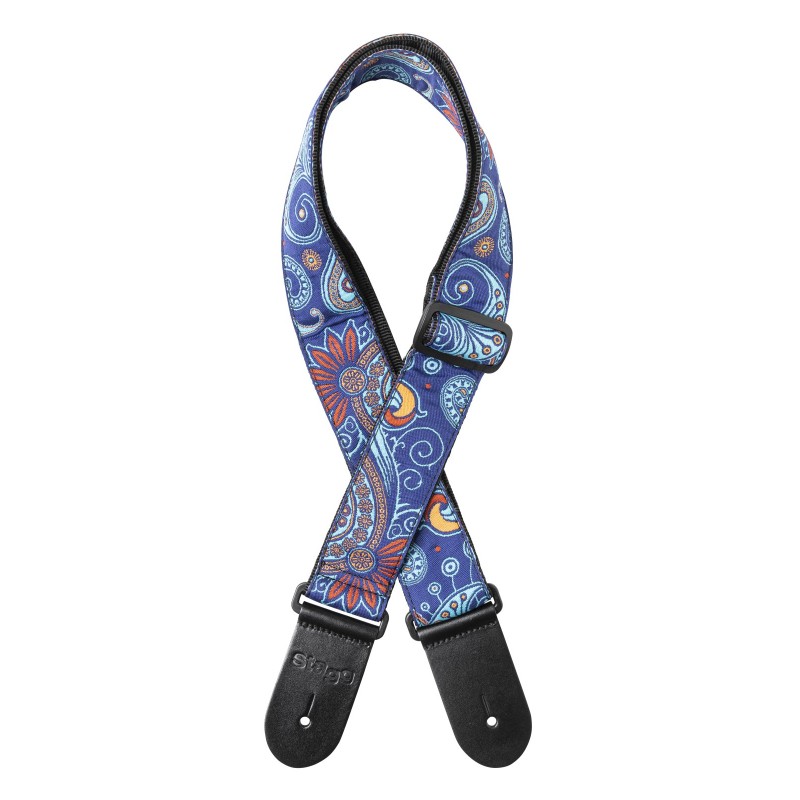 Sangle Pour Guitare Et Basse STAGG SWO PSLY2 BLU - Macca Music