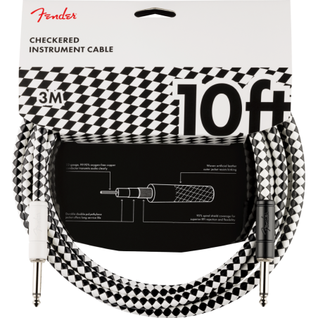 Câble Jack FENDER Chekboard Cable 3m - Macca Music