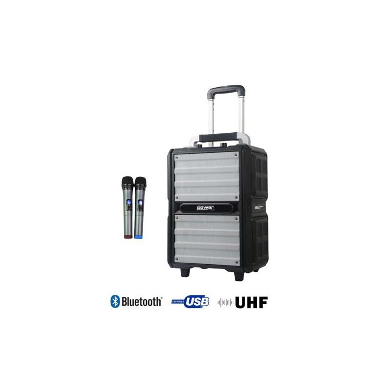Sono Portable 250W Sur Batterie POWER ACOUSTICS + 2 Micros Main UHF - Macca Music