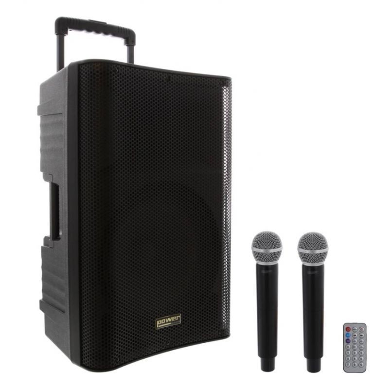 Sono Portable MP3 + 2 Micros Main UHF POWER ACOUSTICS - Taky 12 Media - Macca Music