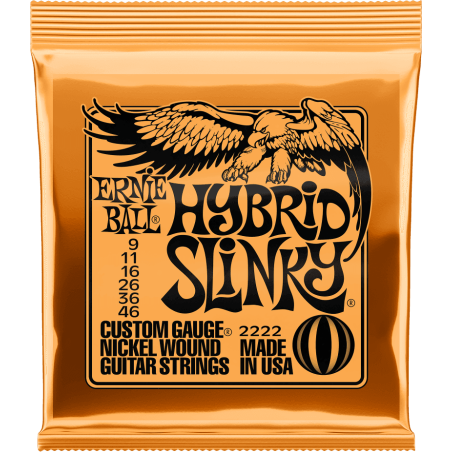 Cordes Guitare Electrique ERNIE BALL Hybrid Slinky 2222 - Macca Music