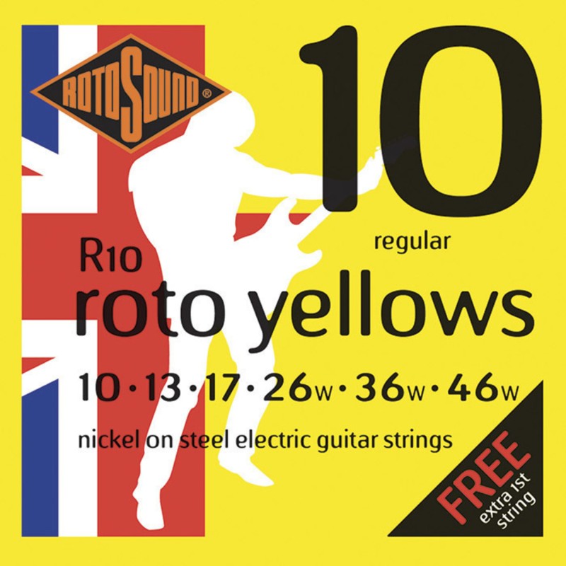 Cordes Pour Guitare Electrique ROTOSOUND Yellow 10-46 - Macca Music