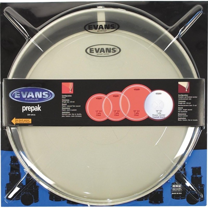 Pack Peaux EVANS 12" 13" 16" + 14" Clear - Macca Music