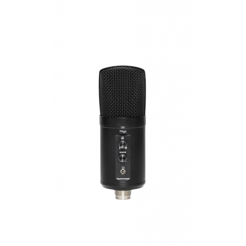 STAGG Microphone à Condensateur Double Face, USB, Finition Métallique - Macca Music -
