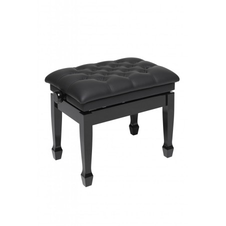 STAGG Banquette de Piano, Hydraulique, Noir Brillant avec Pelote en Vinyle Noir Ignifugée - Macca Music -