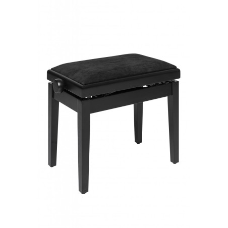 STAGG Banquette de Piano, Hydraulique, Noir Mat avec Pelote en Velours Noir Ignifugée - Macca Music -