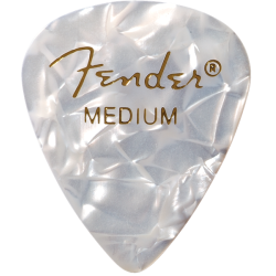 Pack 12 Mediators FENDER White Moto Medium - Macca Music