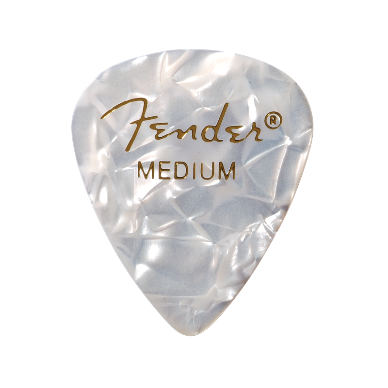 Pack 12 Mediators FENDER White Moto Medium - Macca Music