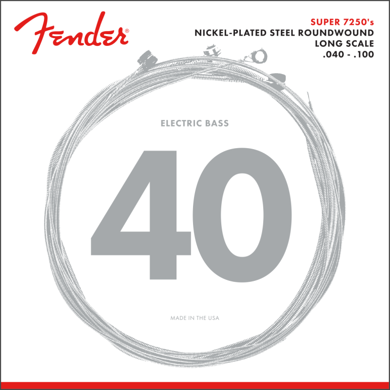 Cordes Pour Basse FENDER Super 7250s Nickel Plated Strings 40-100 - Macca Music