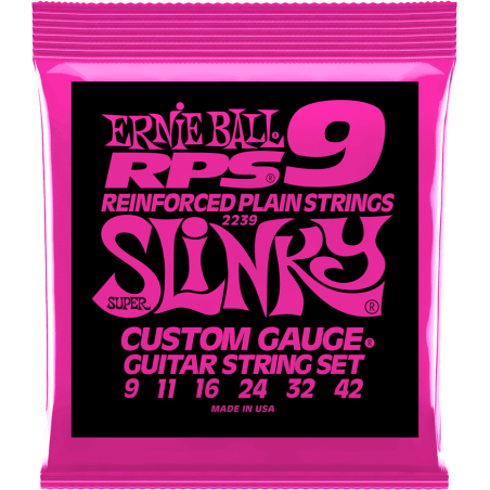 Cordes Guitare Electrique ERNIE BALL 2239 RPS Super Slinky 9-42 - Macca Music