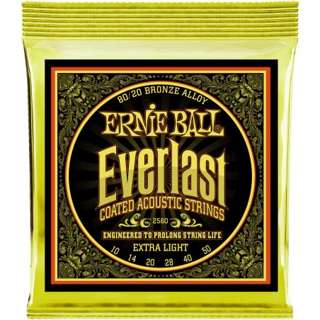 Cordes Pour Guitare Acoustique ERNIE BALL 2560 Everlast 10-50 - Macca Music