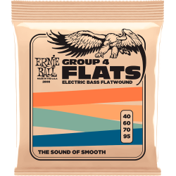 Cordes Basse Electrique Flatwound ERNIE BALL 2808 Flats Group 40-95 - Macca Music