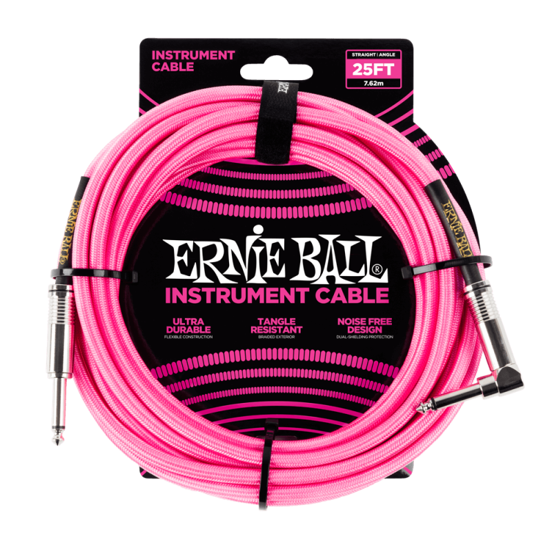 Câble Instrument Jack ERNIE BALL Pink P06065 - Macca Music