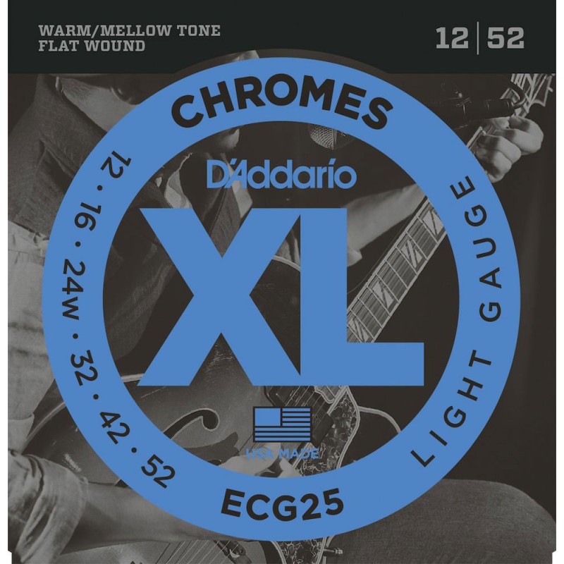 Cordes Guitare Filet Plat D'ADDARIO ECG25 Chromes - Macca Music
