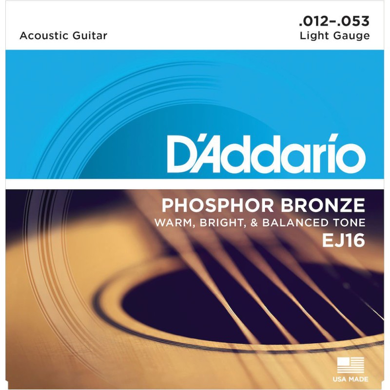 Cordes Pour Guitare Acoustique D'ADDARIO EJ16 PH - Macca Music