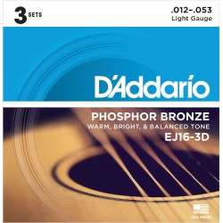 Lot De 3 Jeux De Cordes D'ADDARIO EJ16 PH - Macca Music