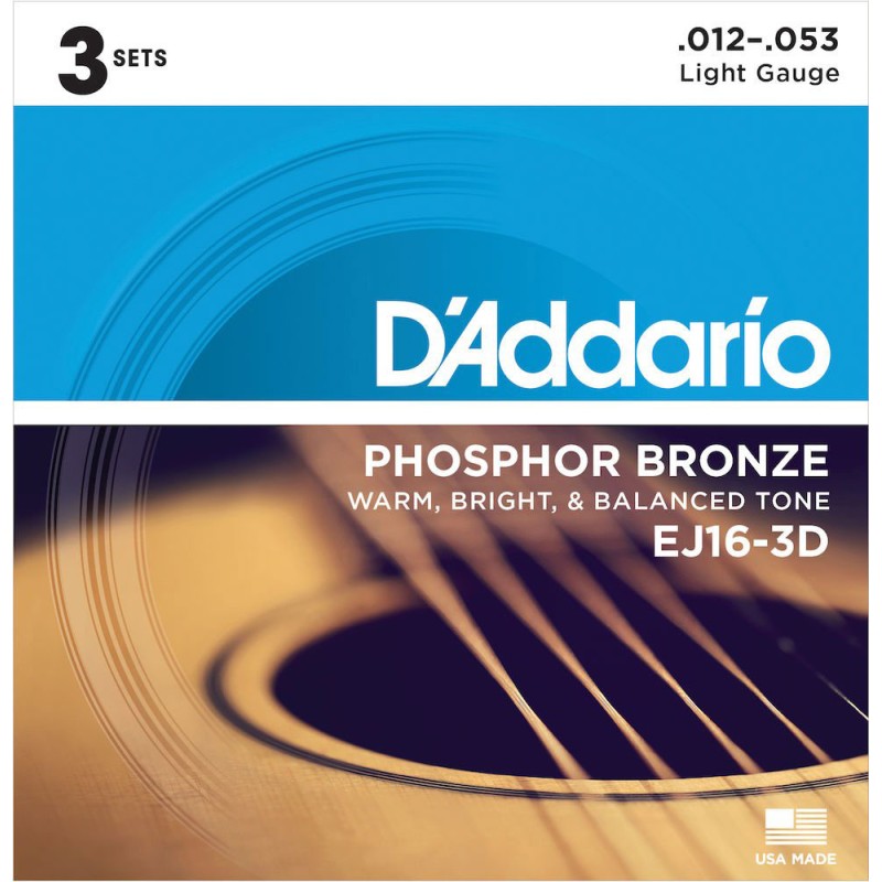 Lot De 3 Jeux De Cordes D'ADDARIO EJ16 PH - Macca Music