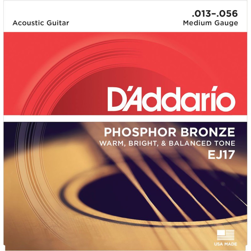 Cordes Pour Guitare Acoustique D'ADDARIO EJ17 PH - Macca Music