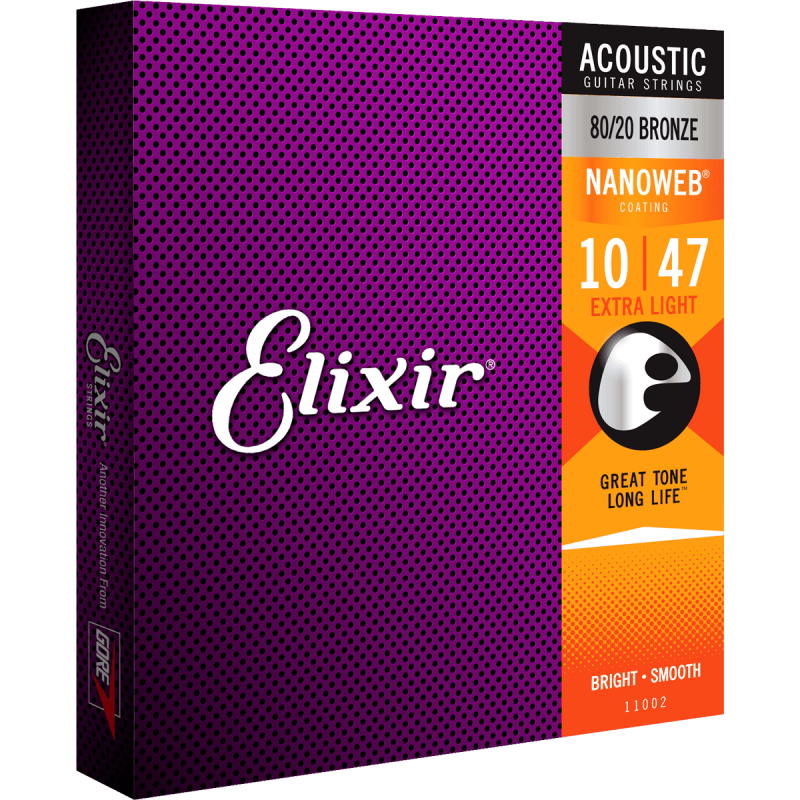 Cordes Pour Guitare Acoustique ELIXIR 11002 Extra Light 10-47 - Macca Music
