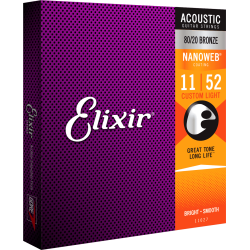 Cordes Pour Guitare Acoustique ELIXIR 11027 Custom Light 11-52 - Macca Music