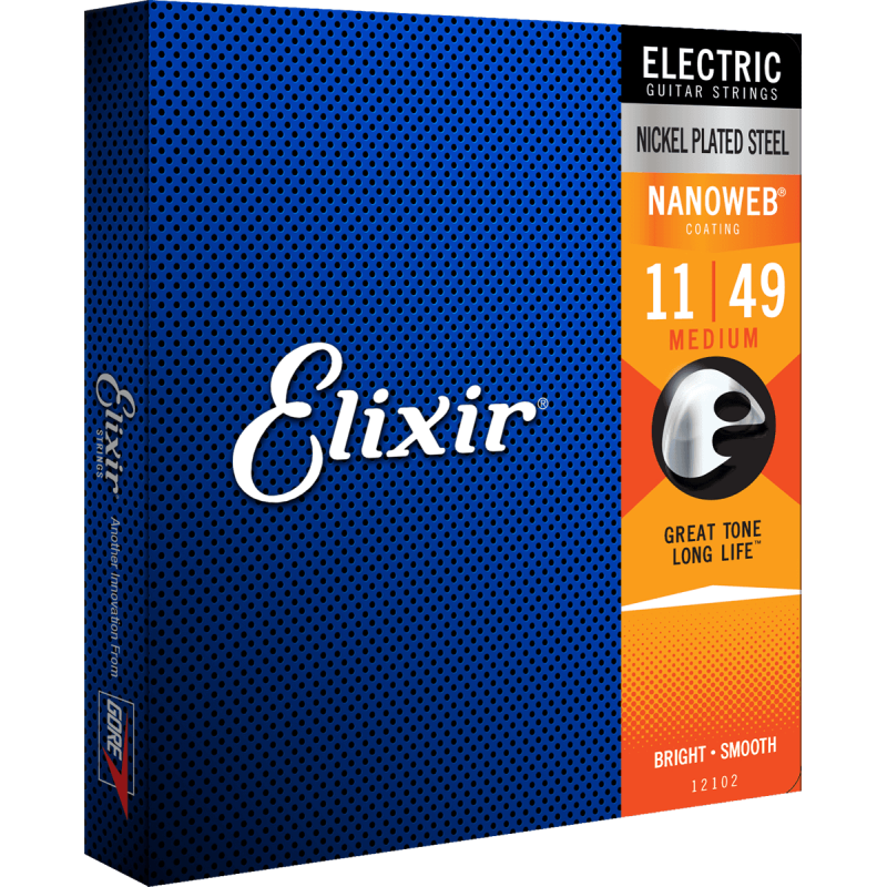 Cordes Pour Guitare Electrique ELIXIR 12102 Nanoweb 11-49 - Macca Music