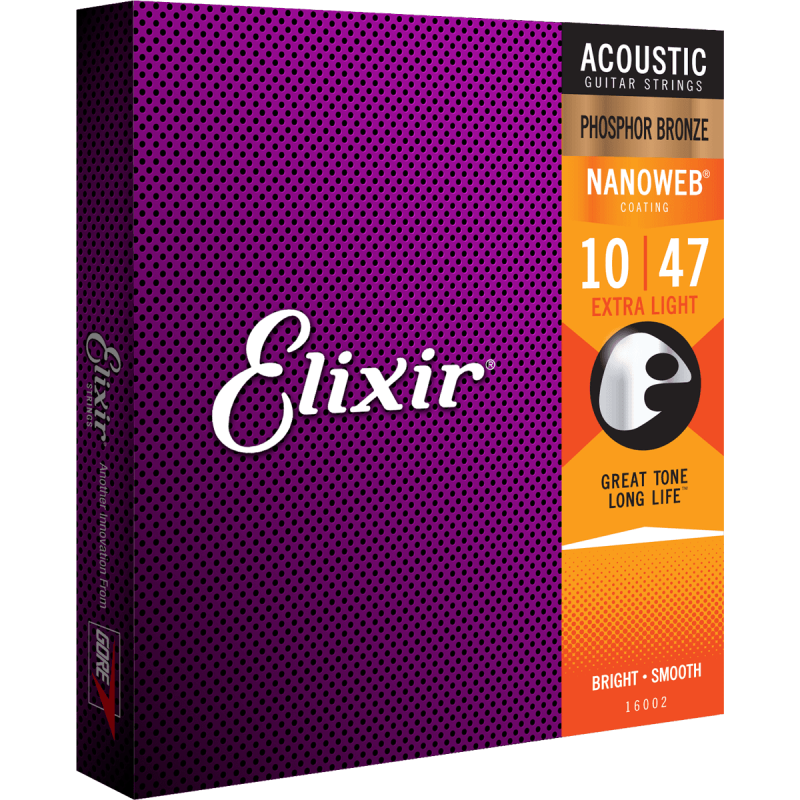Cordes Pour Guitare Acoustique ELIXIR 16002 Extra Light PH 10-47 - Macca Music