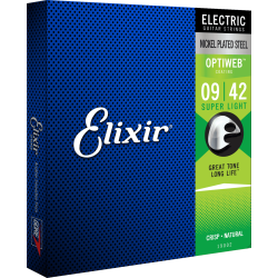 Cordes pour Guitare Electrique ELIXIR 19002 Optiweb 9-42 - Macca Music