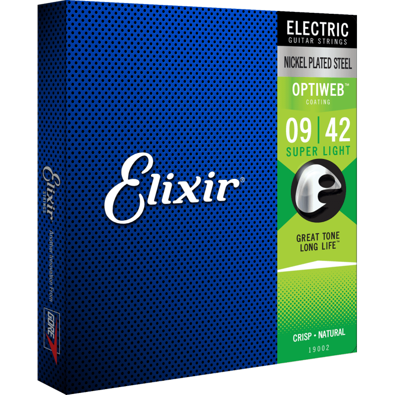 Cordes pour Guitare Electrique ELIXIR 19002 Optiweb 9-42 - Macca Music