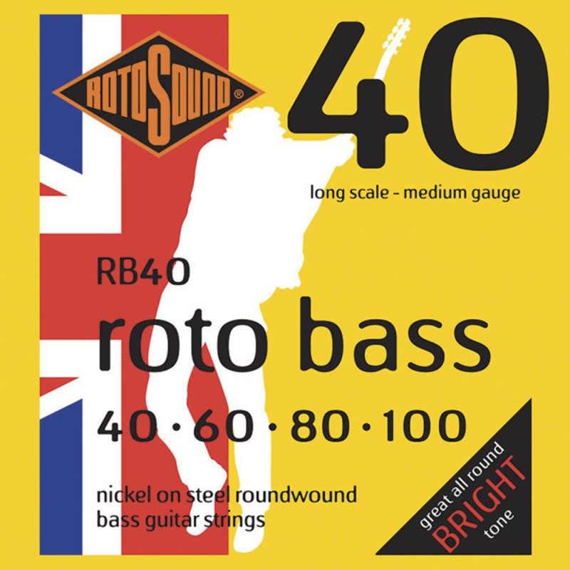 Cordes Pour Basse Electrique ROTOSOUND RB40 40-100 - Macca Music