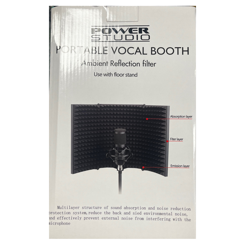 Filtre Anti Bruit POWER ACOUSTICS Portable vocal Booth - Macca Music