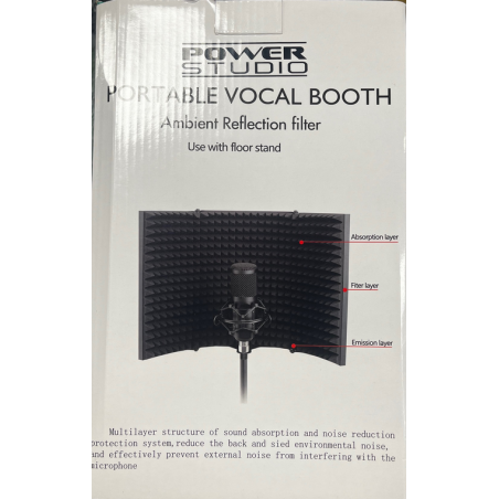 Filtre Anti Bruit POWER ACOUSTICS Portable vocal Booth - Macca Music