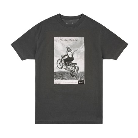 Fender T-Shirt Vintage Motorcycle Rider - Macca Music -