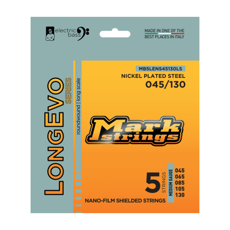 Cordes Pour Basse Electrique MARK STRINGS Long Evo Nickel Plated Steel 45/130 - Macca Music