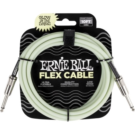 Câble Jack Pour Instrument ERNIE BALL Flex 3m Phosphorescent